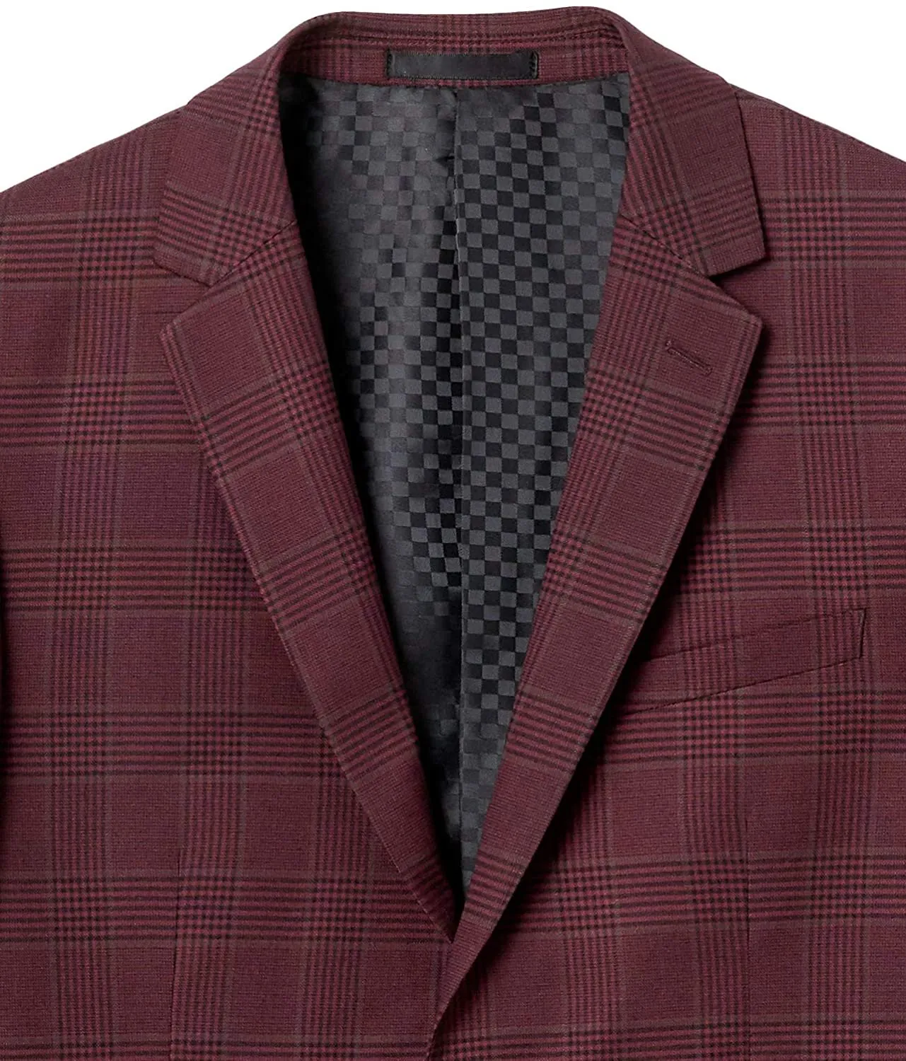 Adam Baker Mens Ultra Slim fit Notch Lapel Plaid Sport Coat/Blazer- Colors