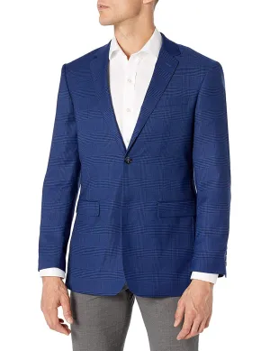 Adam Baker Mens Ultra Slim fit Notch Lapel Plaid Sport Coat/Blazer- Colors