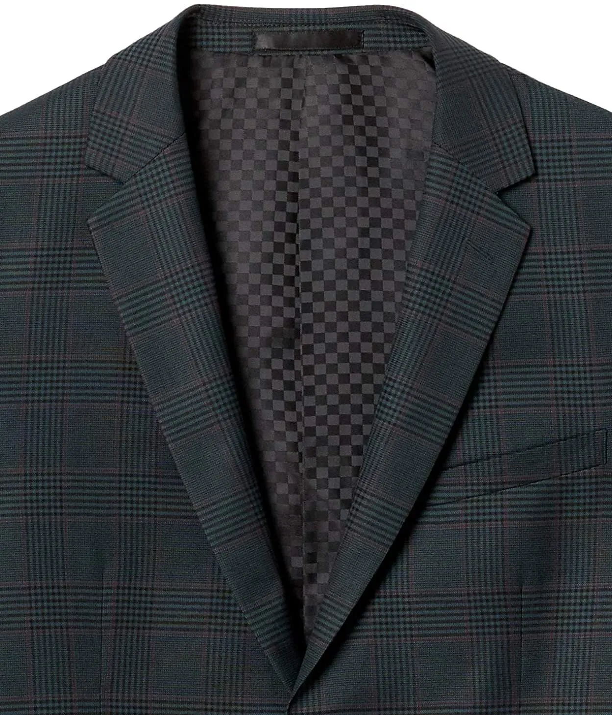 Adam Baker Mens Ultra Slim fit Notch Lapel Plaid Sport Coat/Blazer- Colors