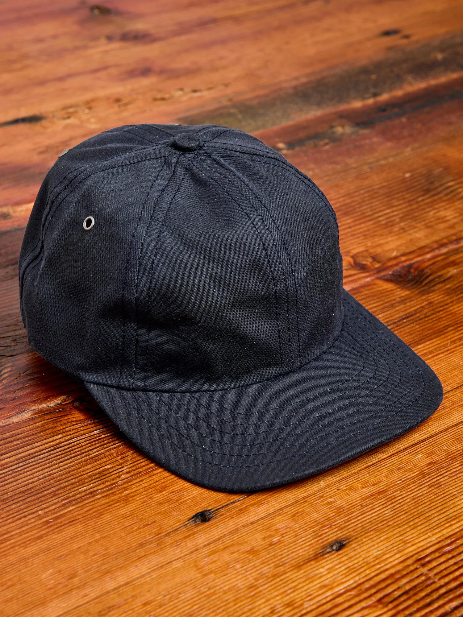 Baseball Hat in Wax Cotton Navy