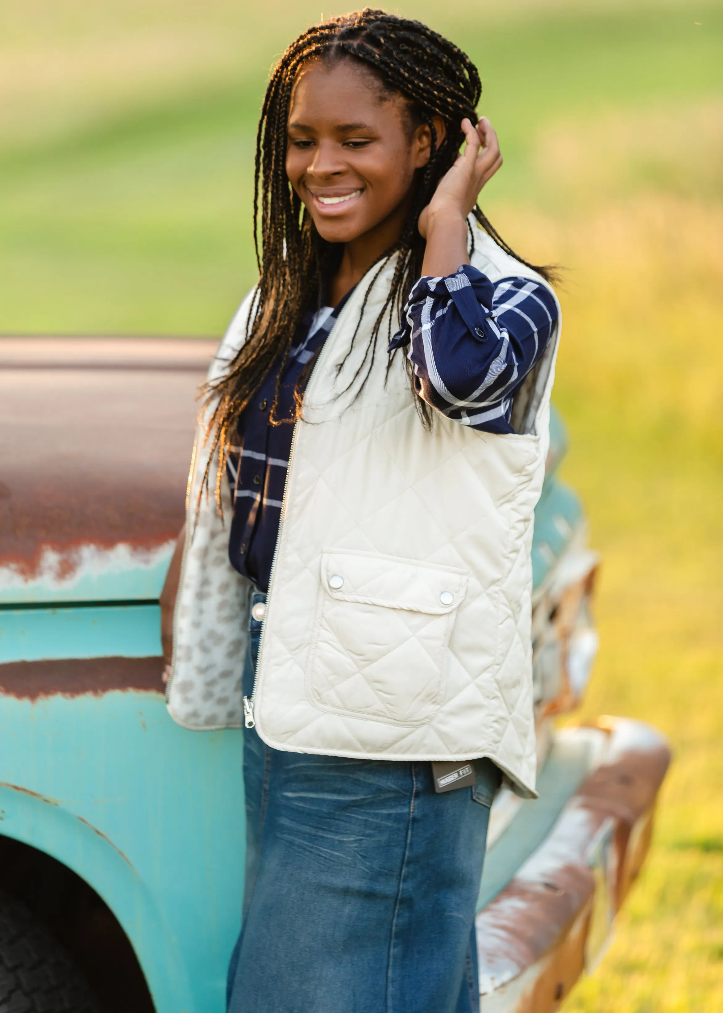 Baz Reversible White Leopard Vest - FINAL SALE