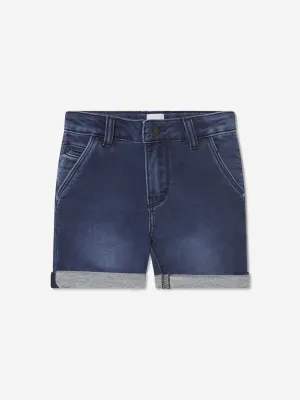 BOSS Boys Cotton Denim Fleece Shorts