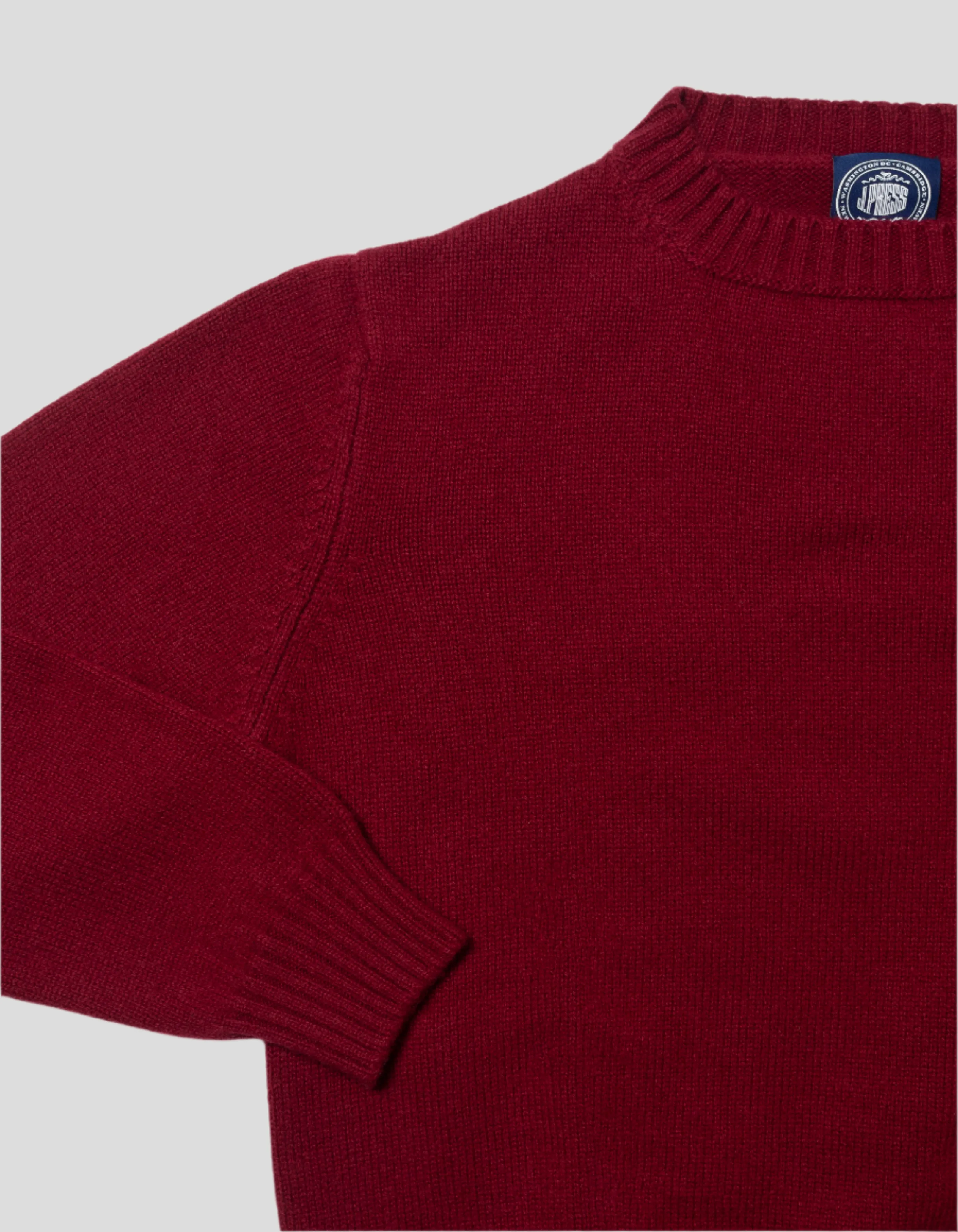 BURGUNDY CASHMERE CHUNKY CREW NECK