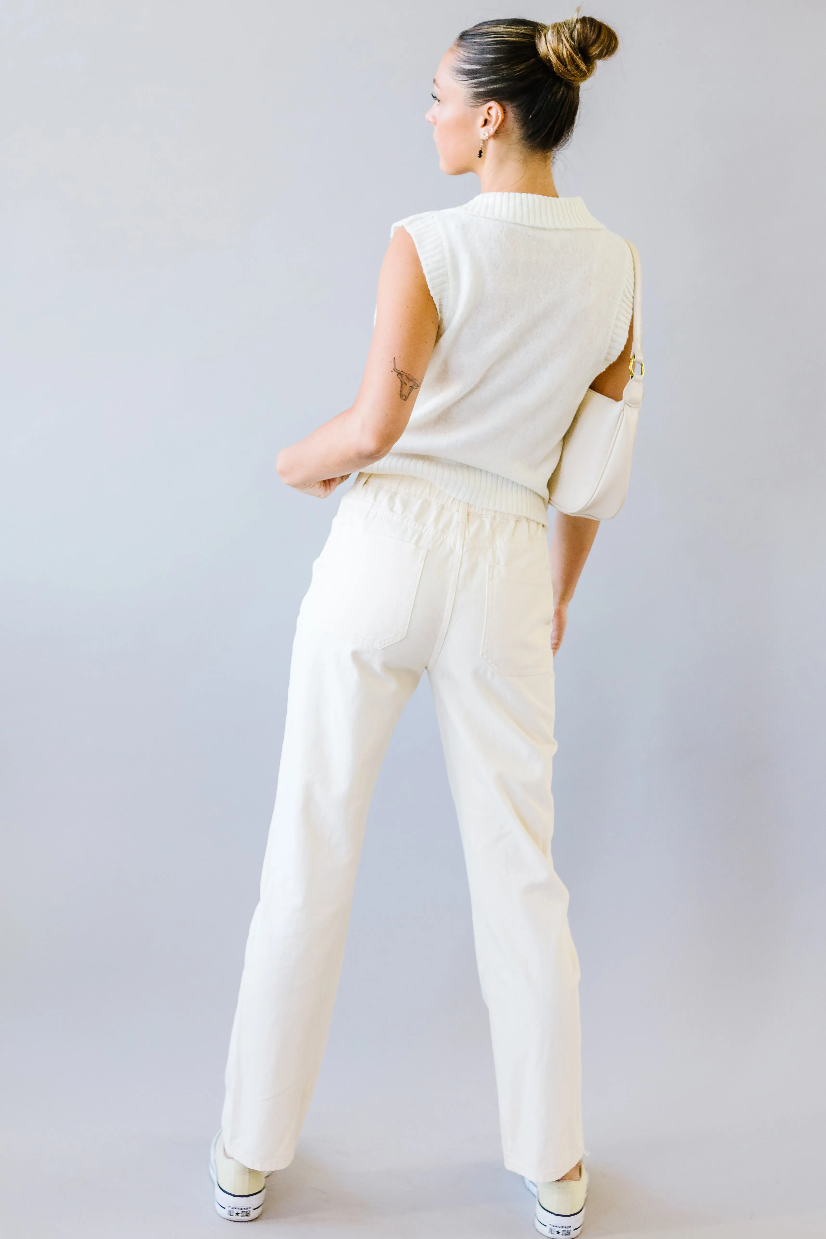 Cameryn Tapered Cotton Pants // Cream