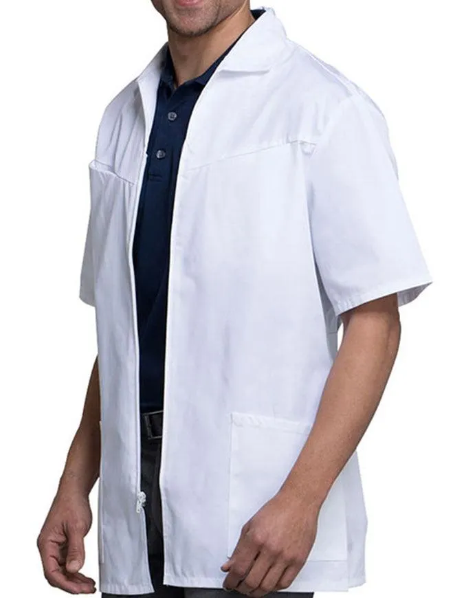 Cherokee Med-Man 32 Inches Four Pockets Zip Front White Scrub Jacket