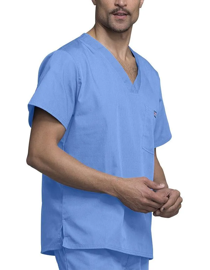 Cherokee Workwear Men's Chest Pocket V-Neck Scrub Top