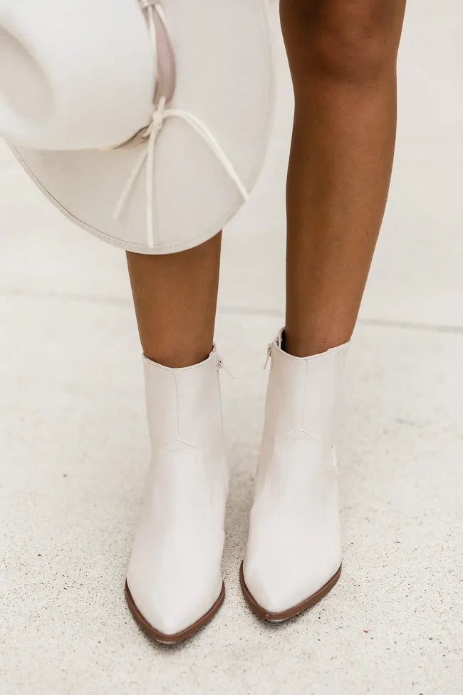 Darby Pointed Toe Beige Western Booties FINAL SALE