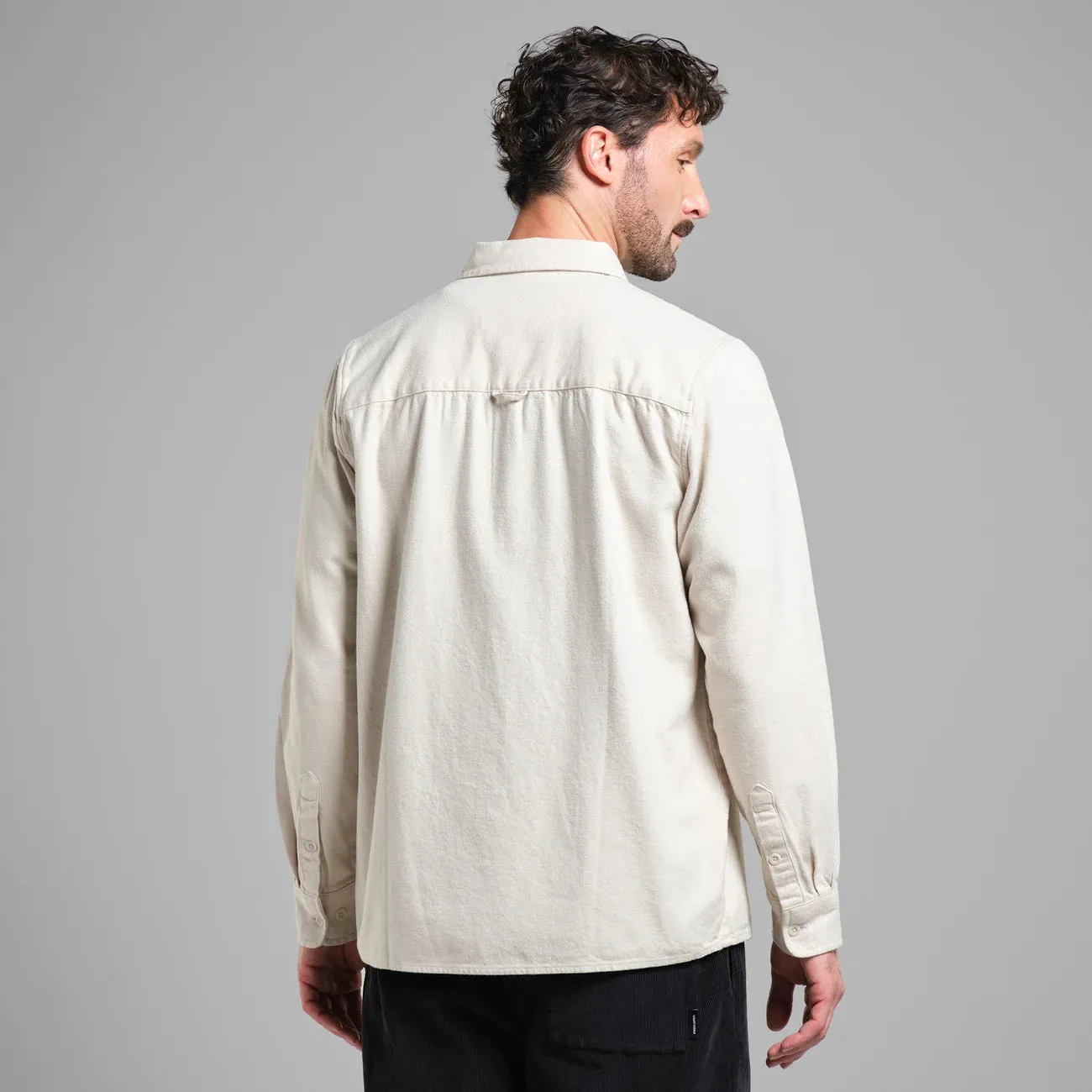 DEDICATED Rute flannel base shirt oat white men