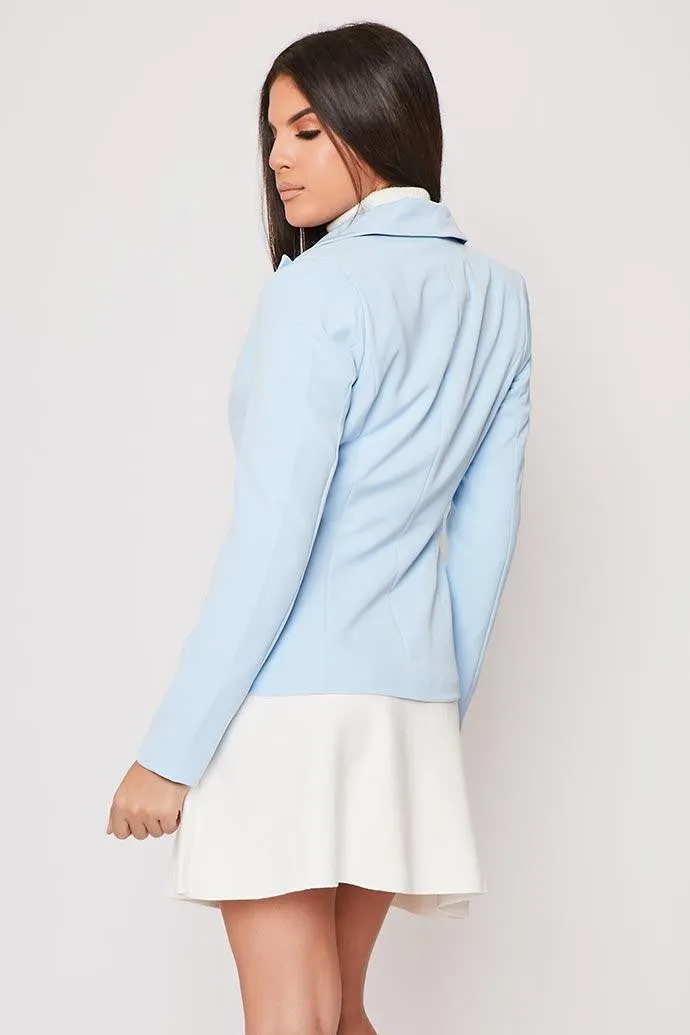 Felicita - Pale Blue Single Button Blazer