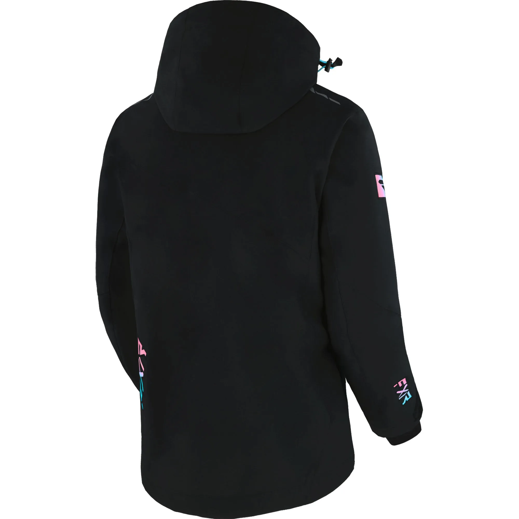 FXR Edge Snowmobile Jacket Black/Sky Blue-E Pink Fade