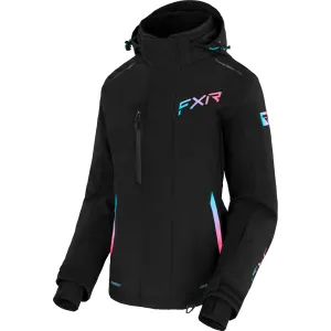 FXR Edge Snowmobile Jacket Black/Sky Blue-E Pink Fade