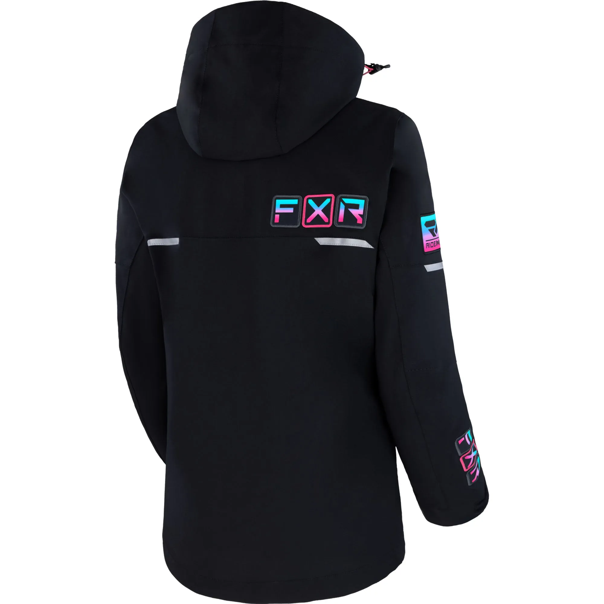 FXR Maverick Snowmobile Jacket Black/Sky-Electric Pink Fade