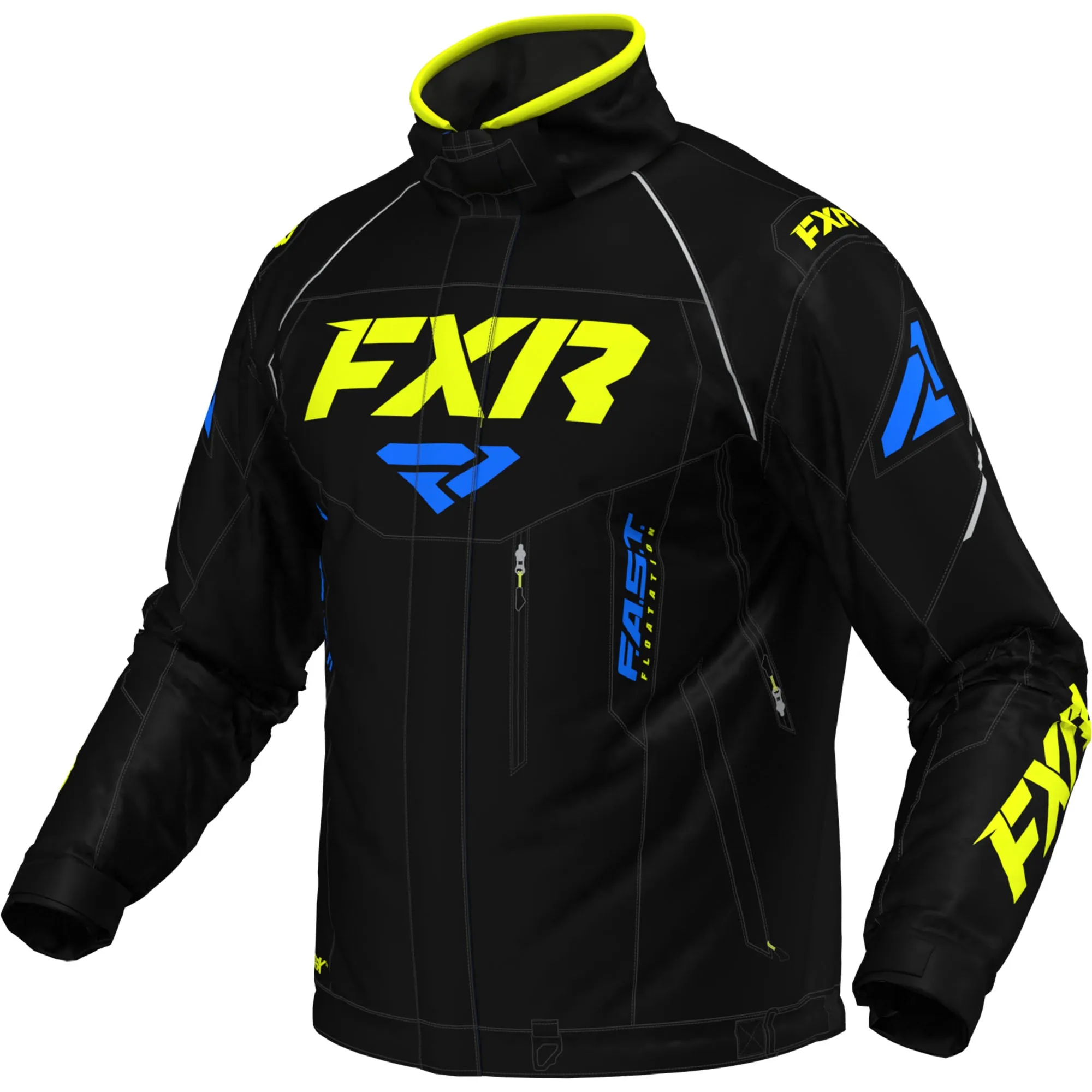 FXR Octane Snowmobile Jacket Black/Blue/Hi-Vis