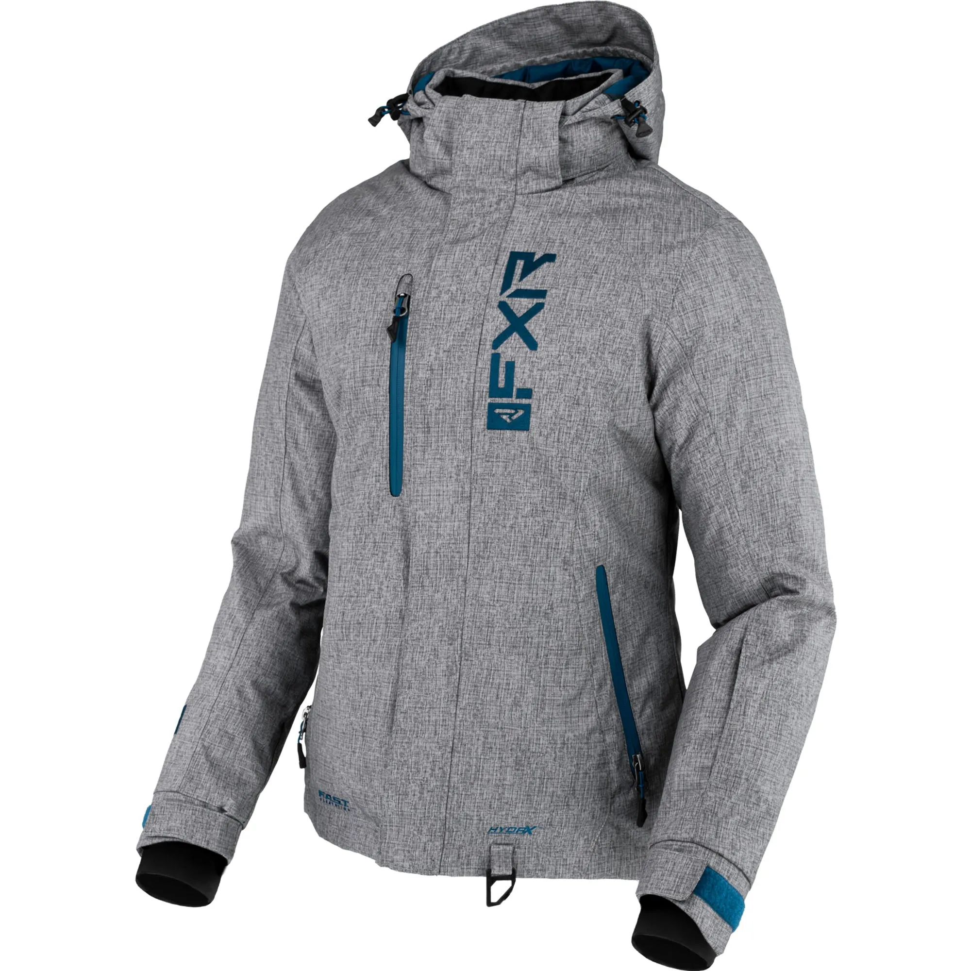 FXR Womens Fresh Snowmobile Jacket Grey Linen/Ocean