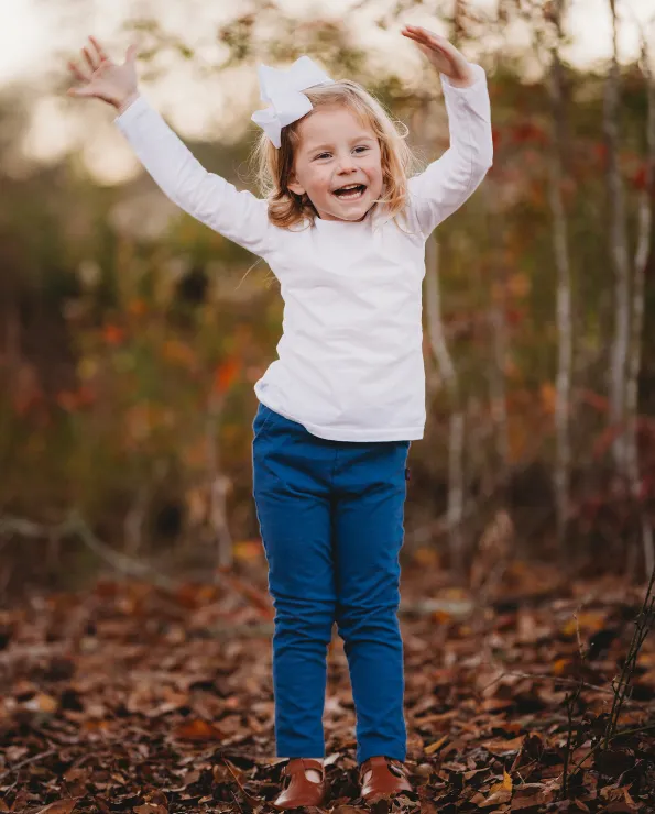 Girls Soft Cotton Jersey Long Sleeve Tee | Teal