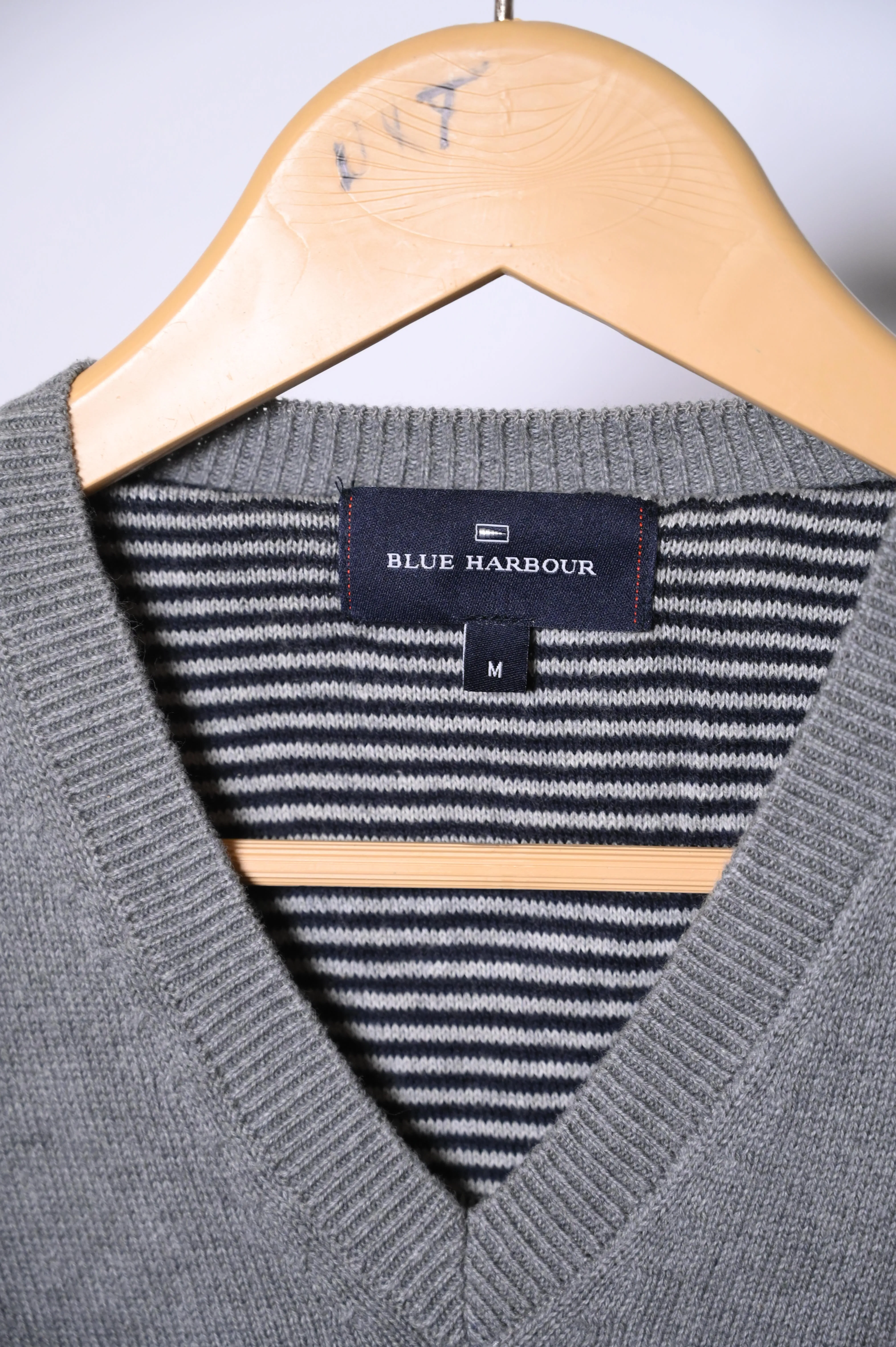 Grey Blue Harbour Medium Sweater (V-Neck)