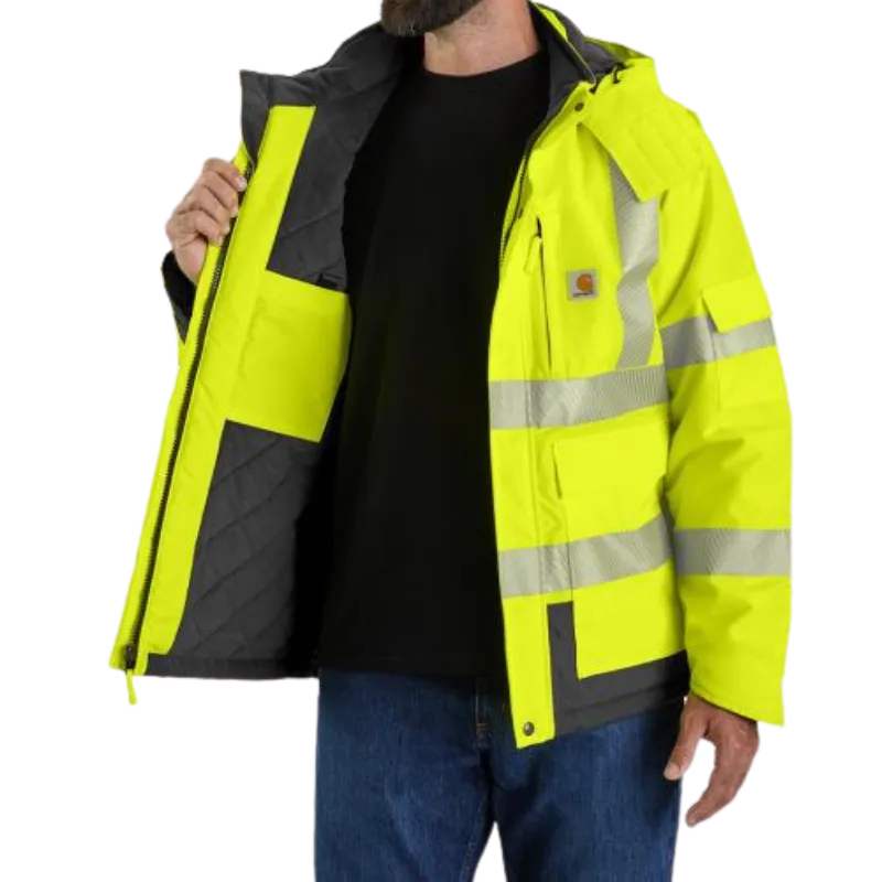 High-Visibility Waterproof Loose Fit Heavyweight Insulated Class 3 Jacket | Brite Lime