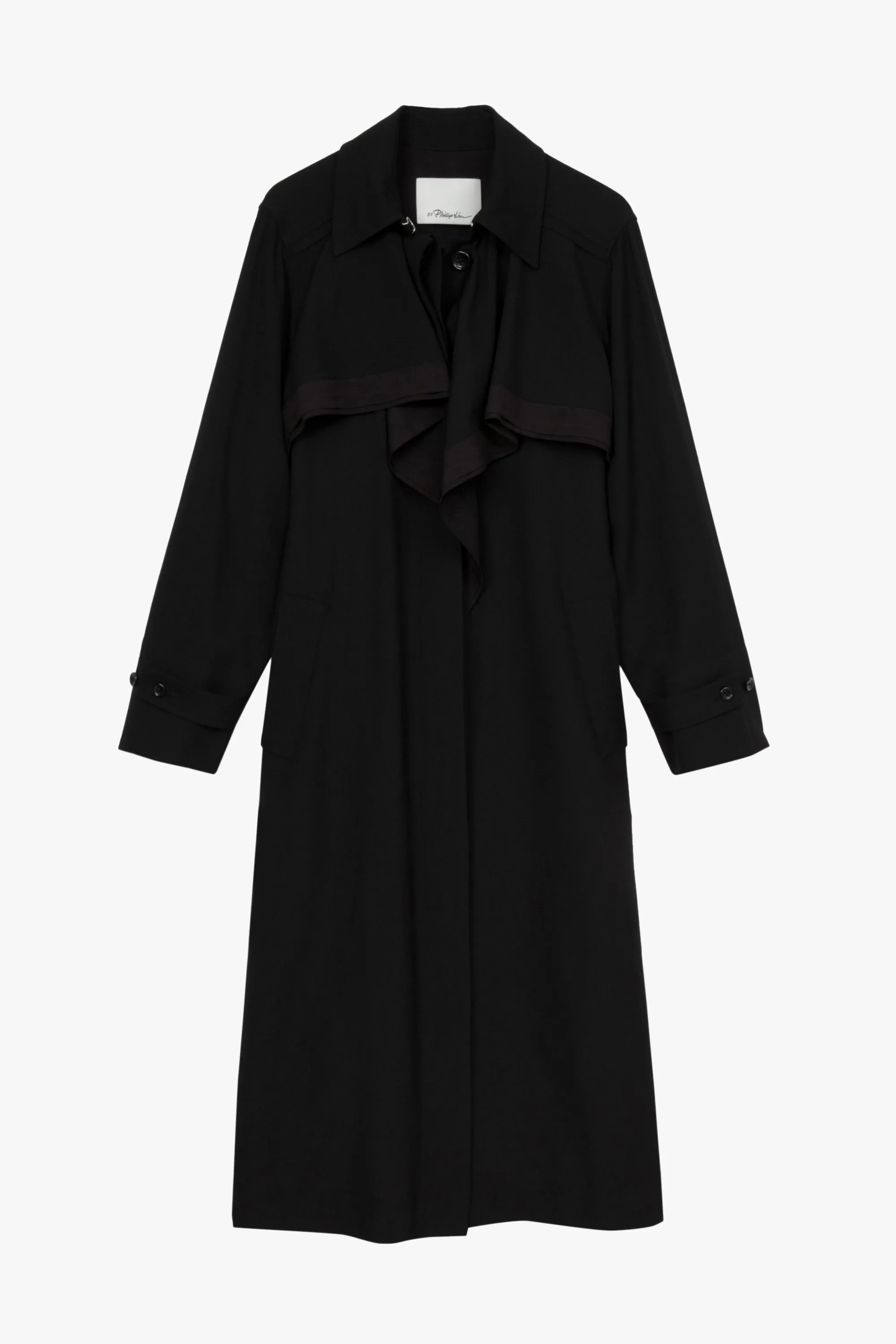 Lightweight Trench Dress With Cascade Drape