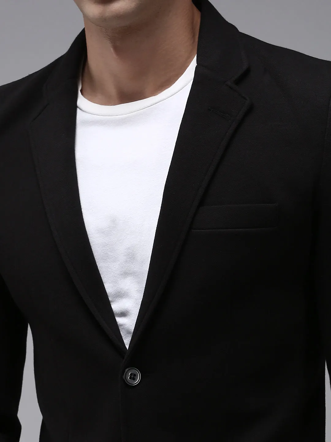 Men Black Solid Blazer