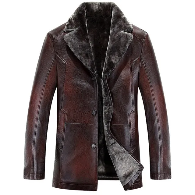 Men leather jackets New arrival Winter brand plus Velvet thick Warm Casual Mens Leather Jackets