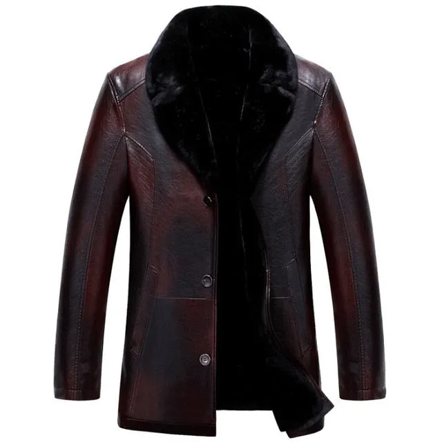 Men leather jackets New arrival Winter brand plus Velvet thick Warm Casual Mens Leather Jackets