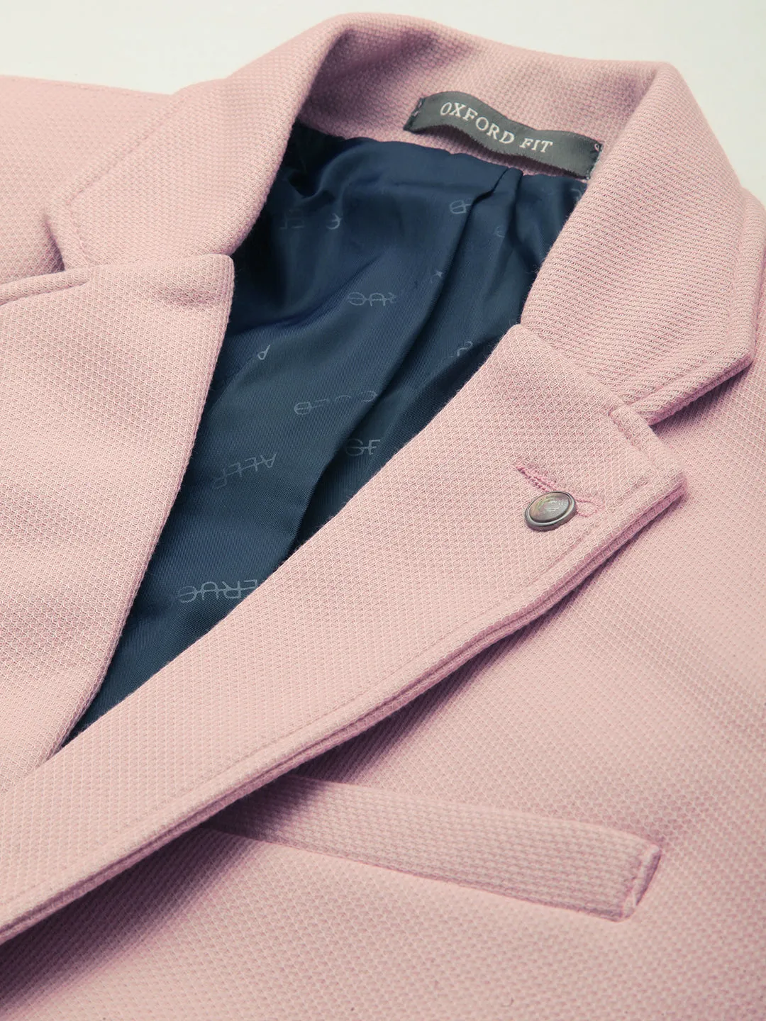 Men Pink Solid Blazer