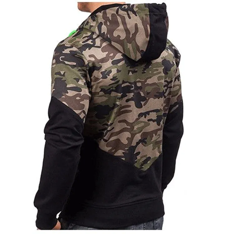 Men's Spring Casual Stitching Camouflage Hooded Hoodies