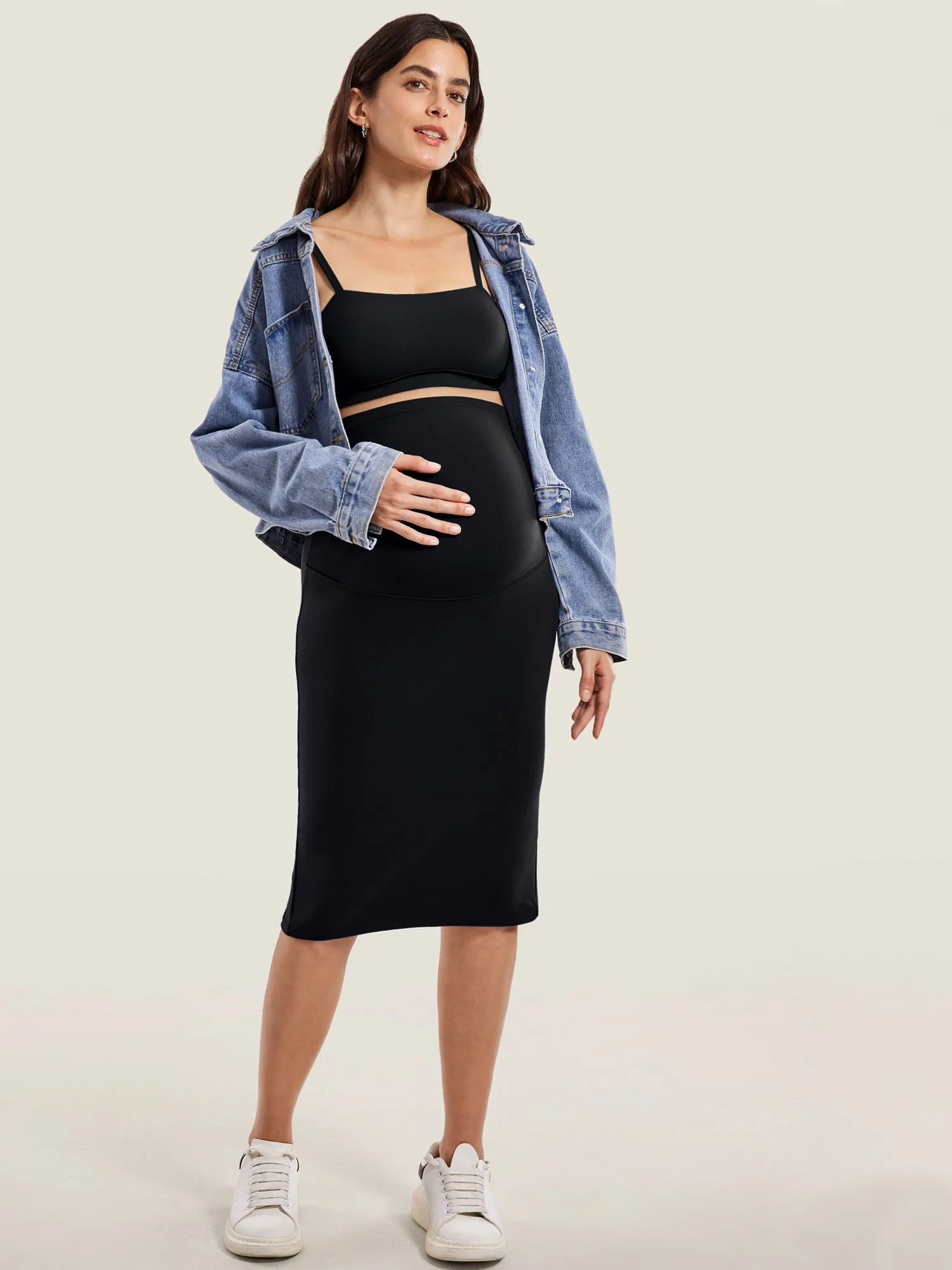 Natrelax® Maternity High Waisted Midi Skirts