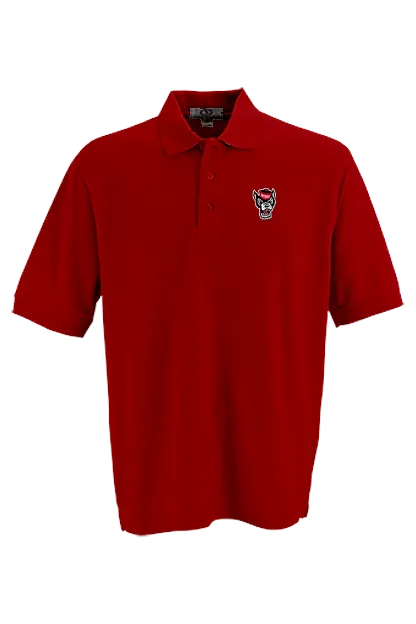 NC State Wolfpack Red Wolfhead Soft-Blend Pique Polo