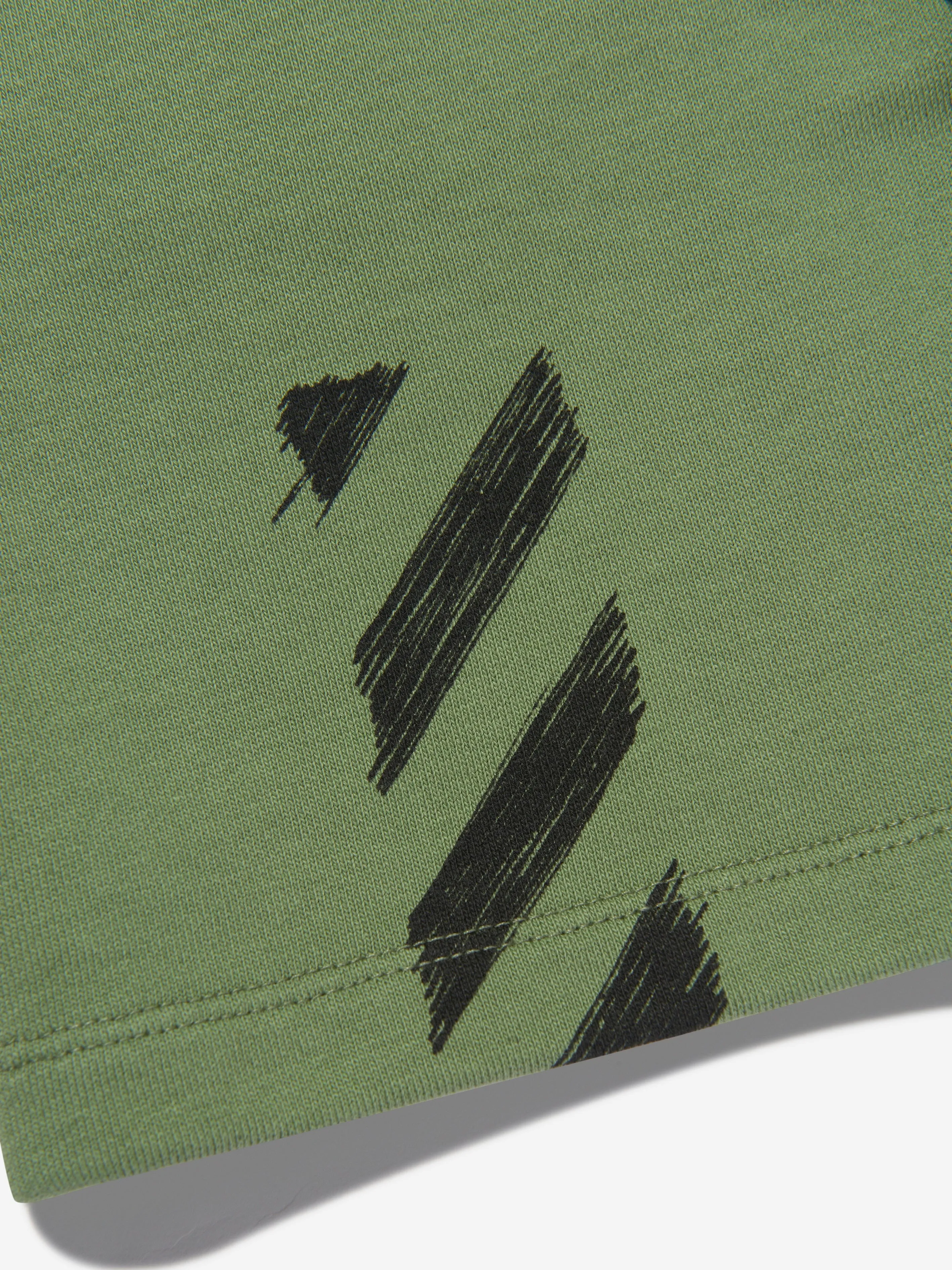 Off-White Boys Scribble Sweat Shorts in Green