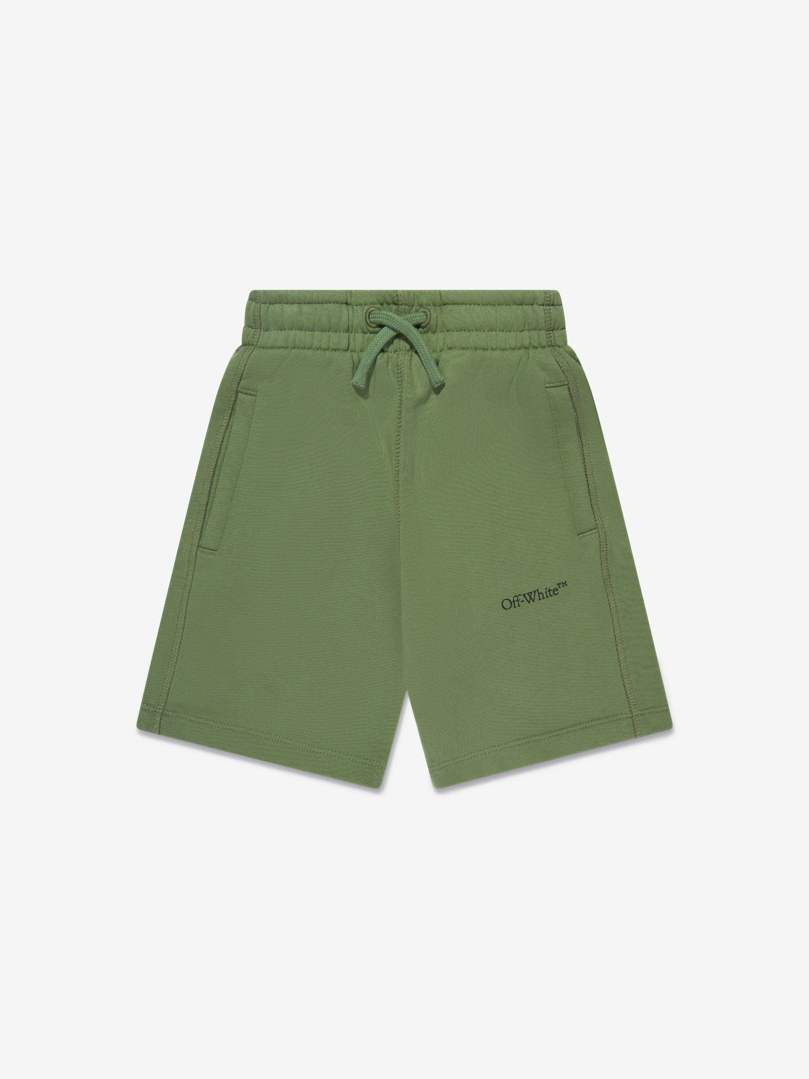 Off-White Boys Scribble Sweat Shorts in Green