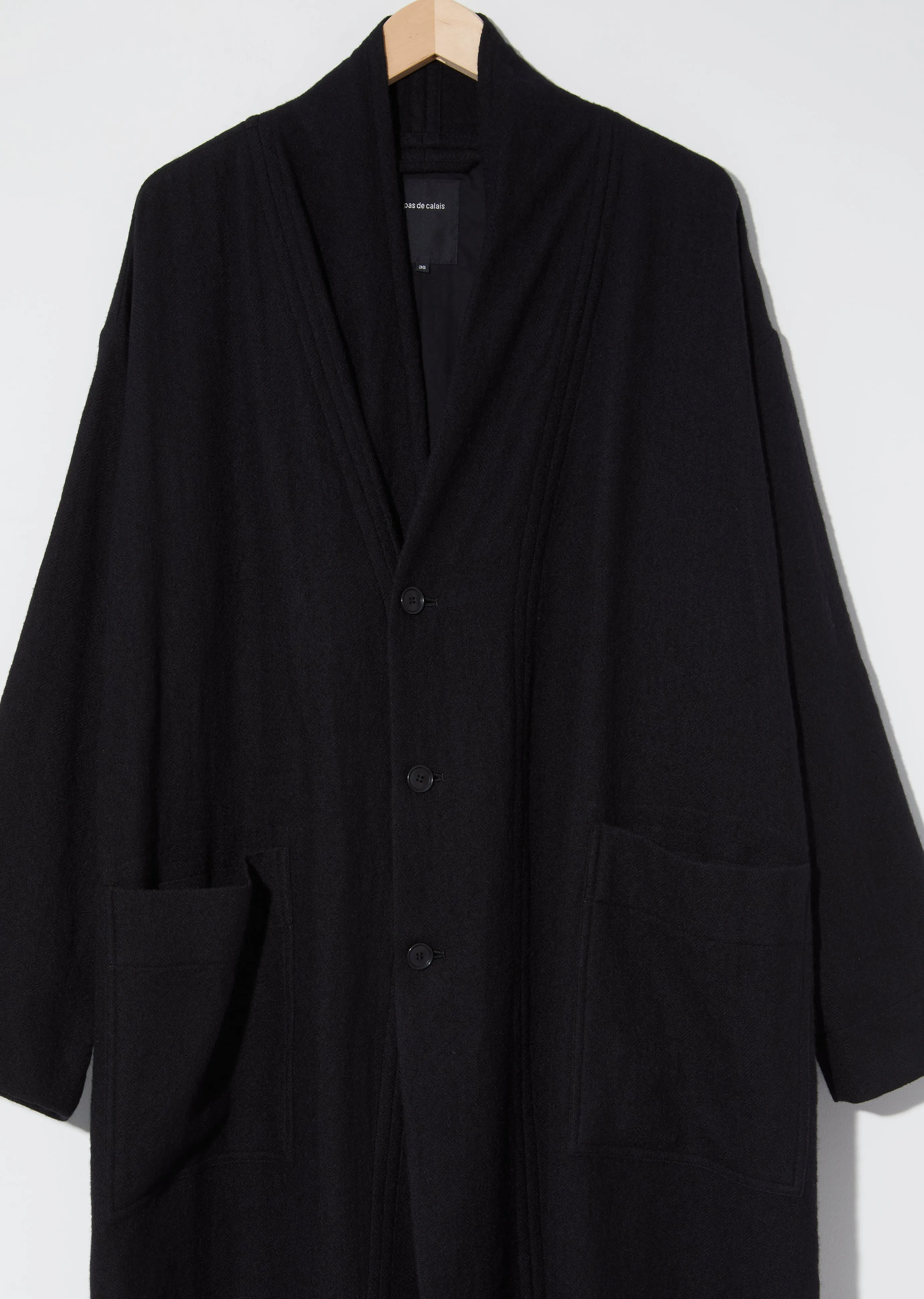 Oversized Wool Coat — Black