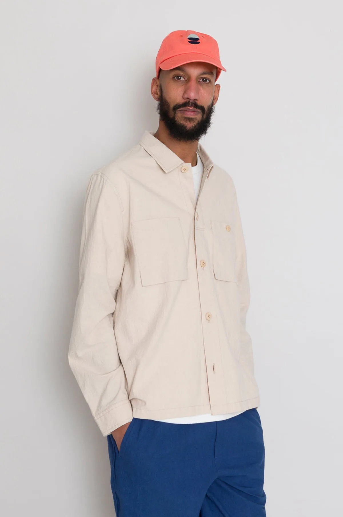 Patch Overshirt Soft Pink Crinkle