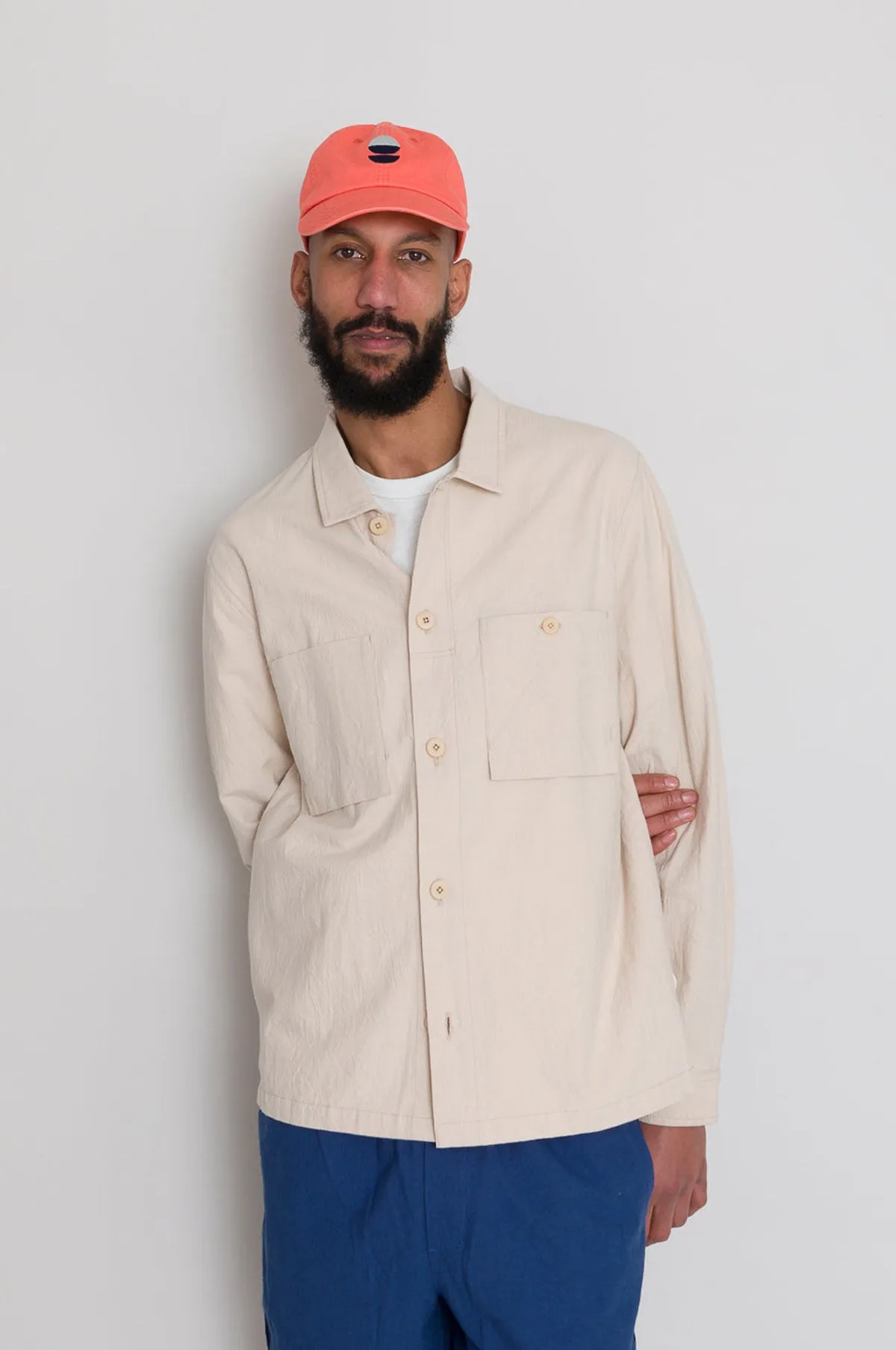 Patch Overshirt Soft Pink Crinkle