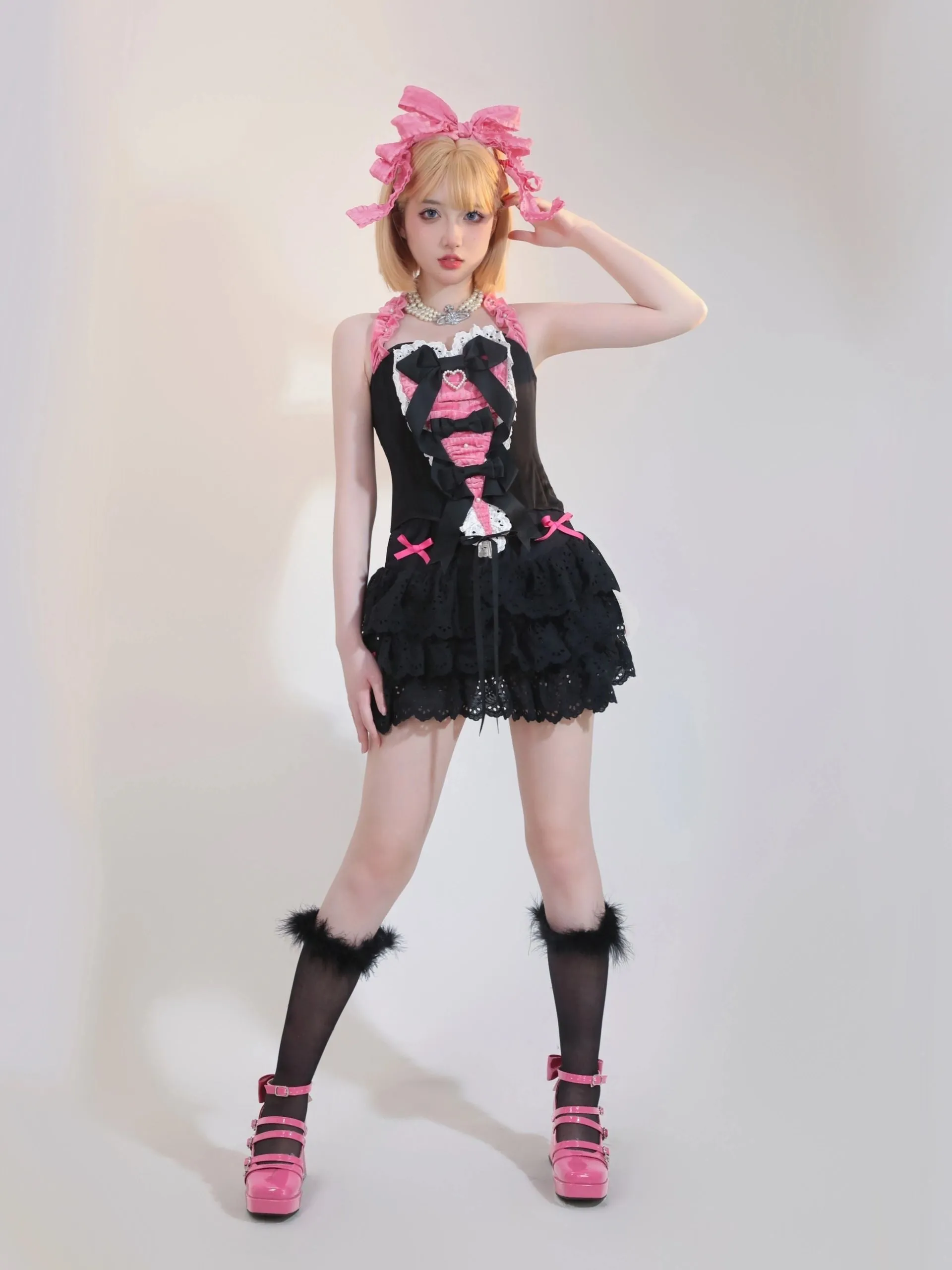 [PeilieeShop x Stasera] Ribbon Poem Handmade Corset Top Christmas