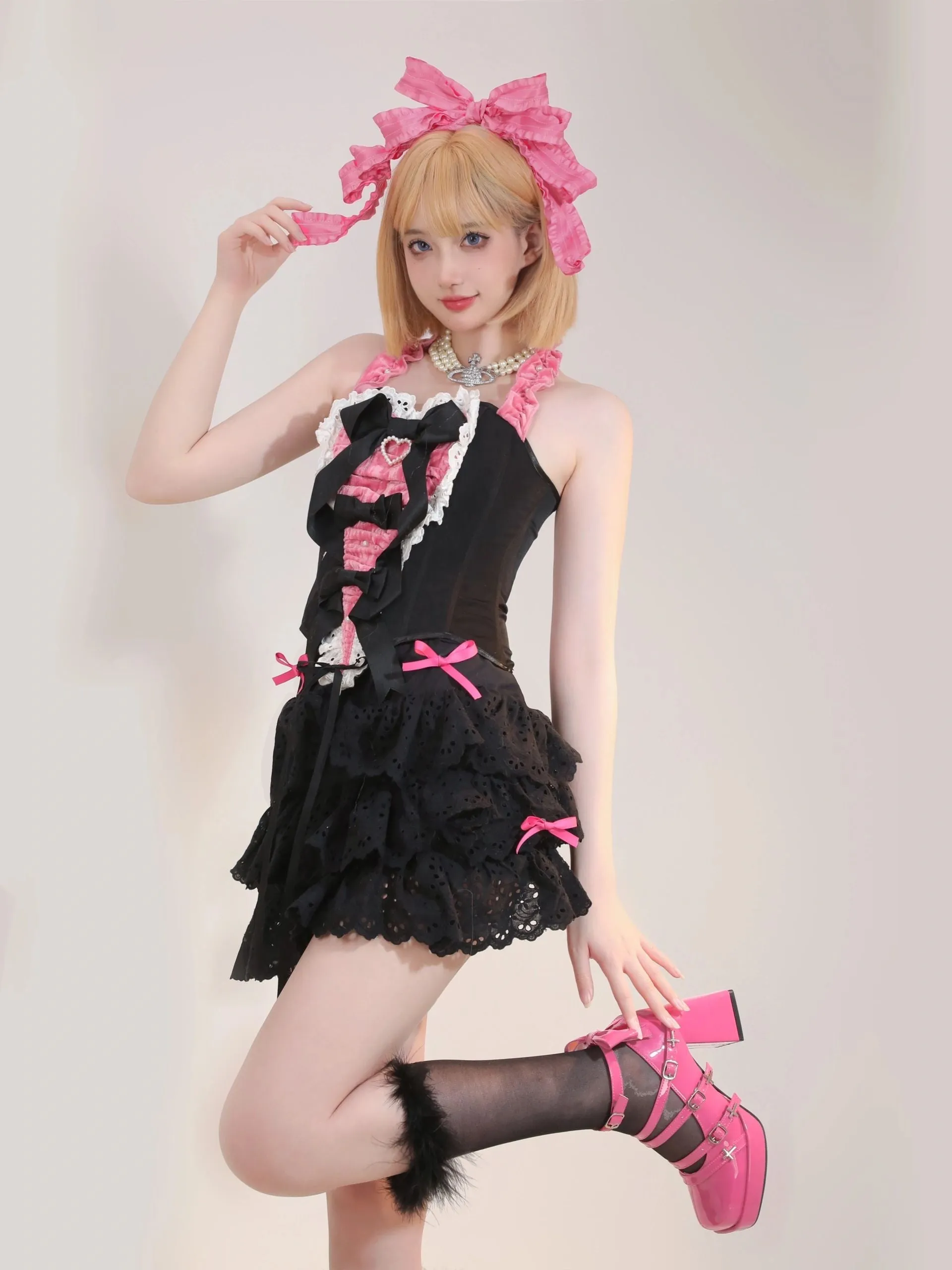 [PeilieeShop x Stasera] Ribbon Poem Handmade Corset Top Christmas