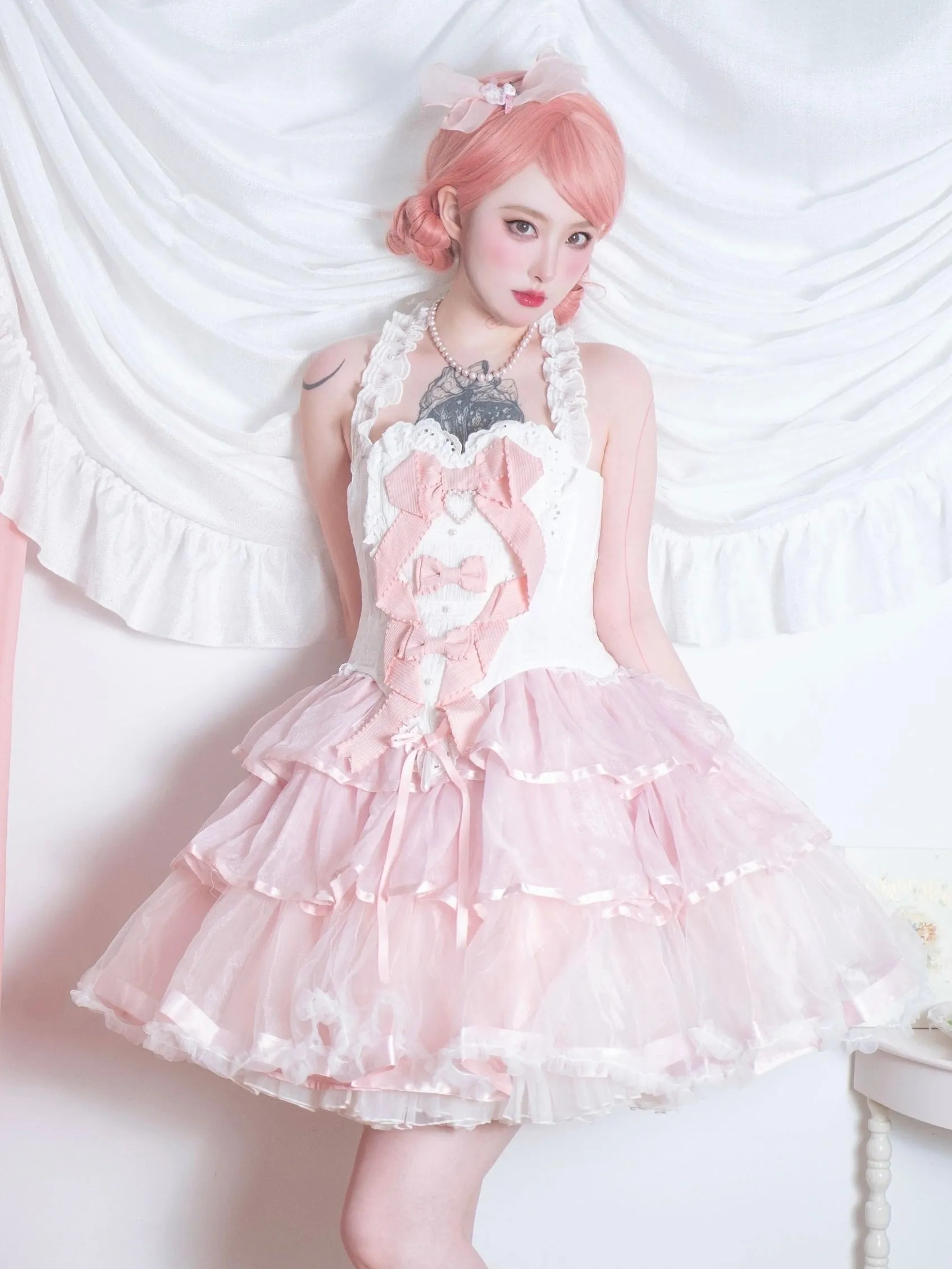 [PeilieeShop x Stasera] Ribbon Poem Handmade Corset Top Christmas