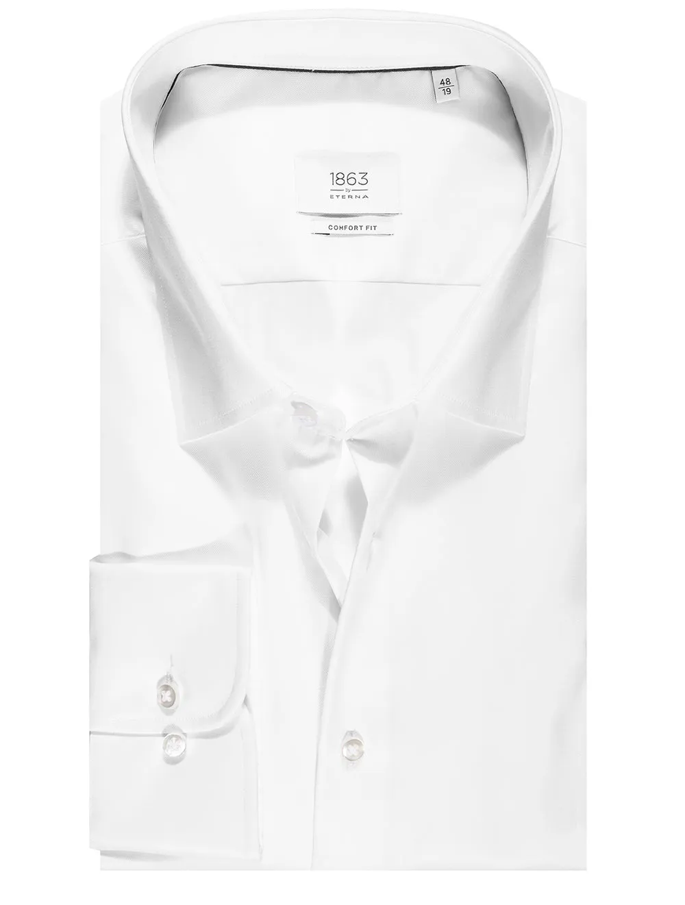 Plain Single Cuff Shirt White