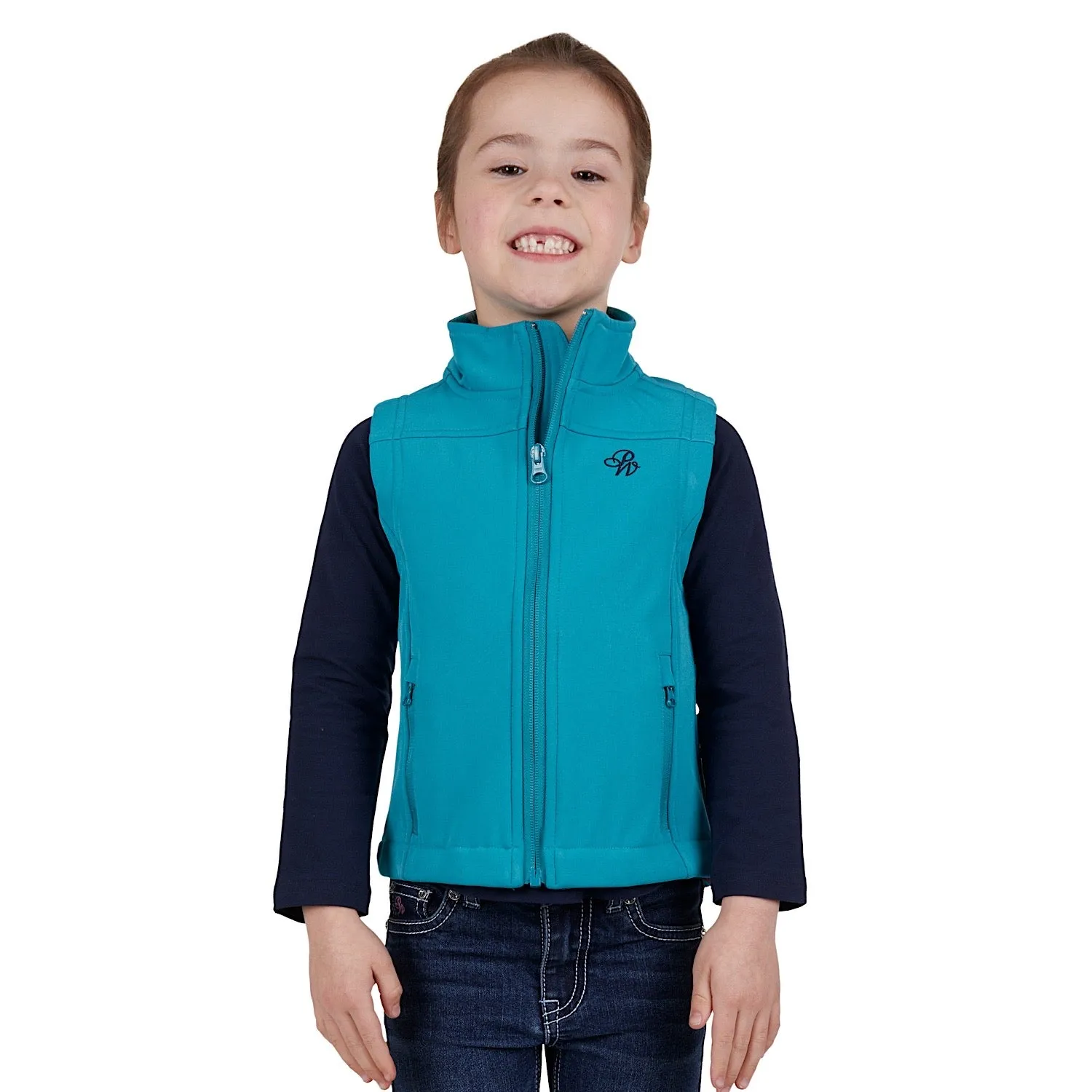 Pure Western Girls Tracy Soft Shell Vest Aqua