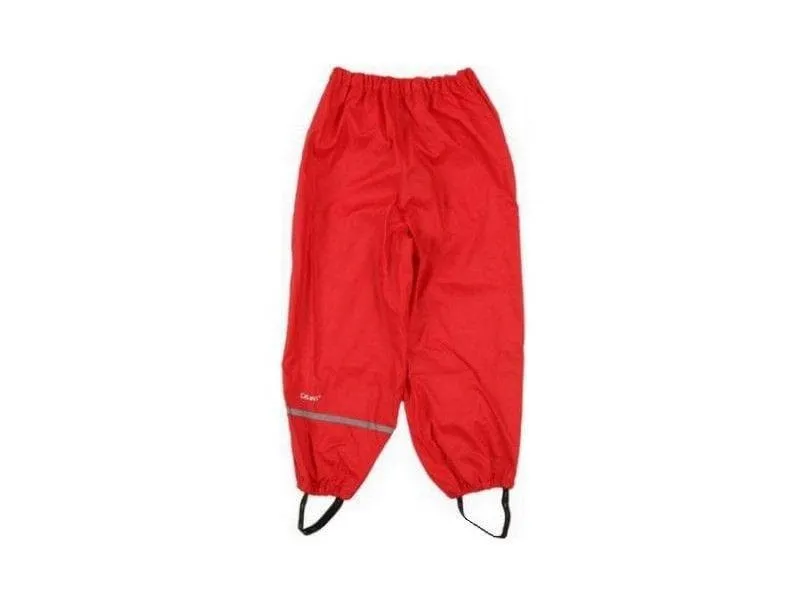 Rain Pant with Elastic Waist: Red