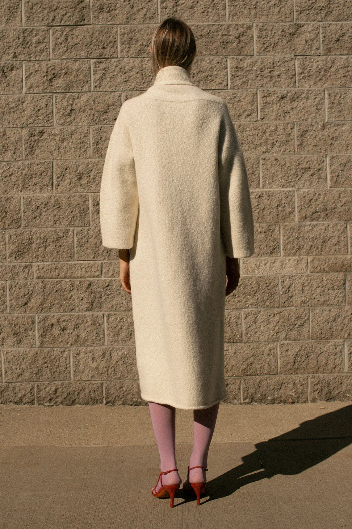 Raw White Long Shawl Cardigan