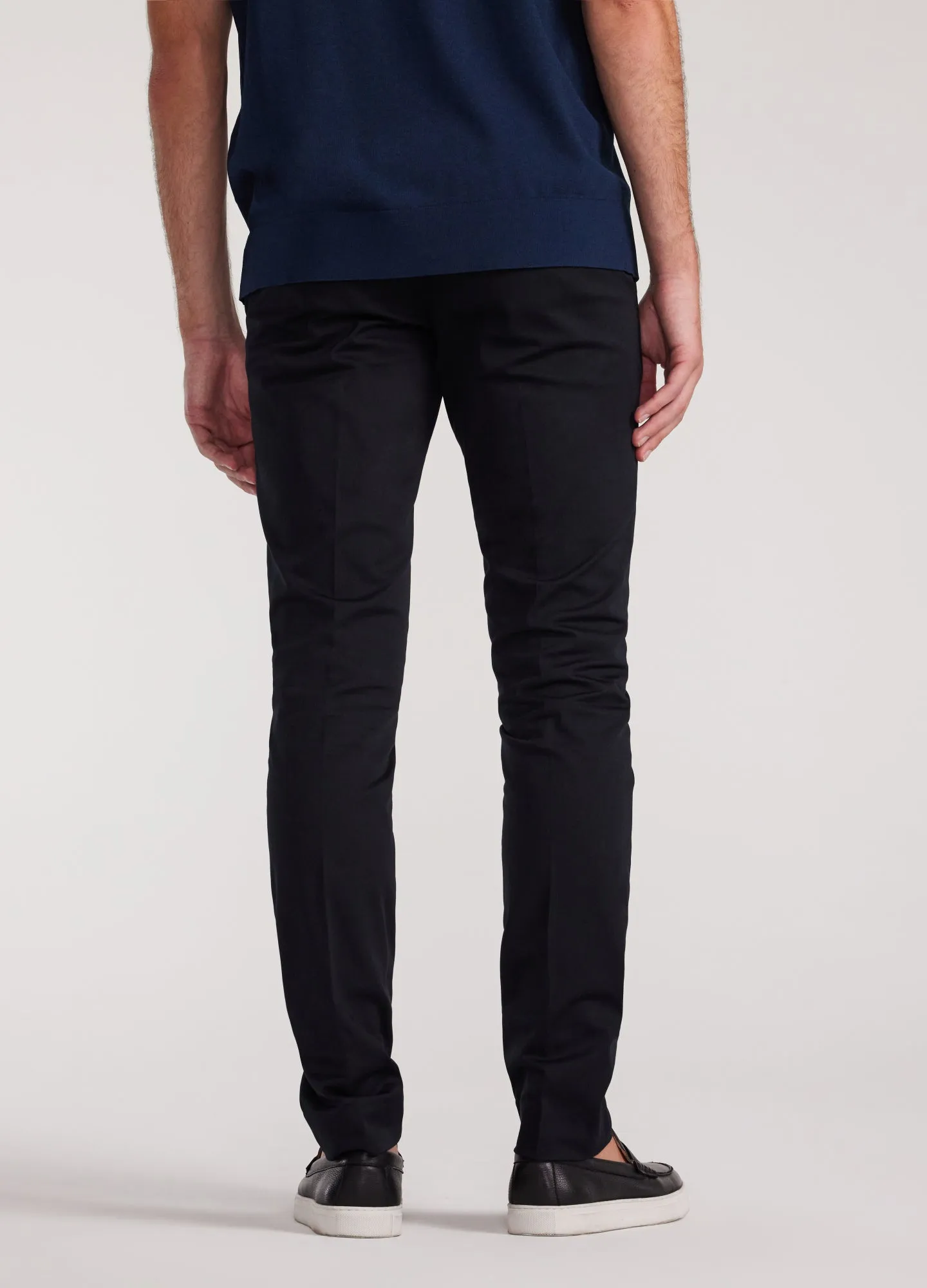 Slim Stretch Mercerised Cotton Pants Navy Dark