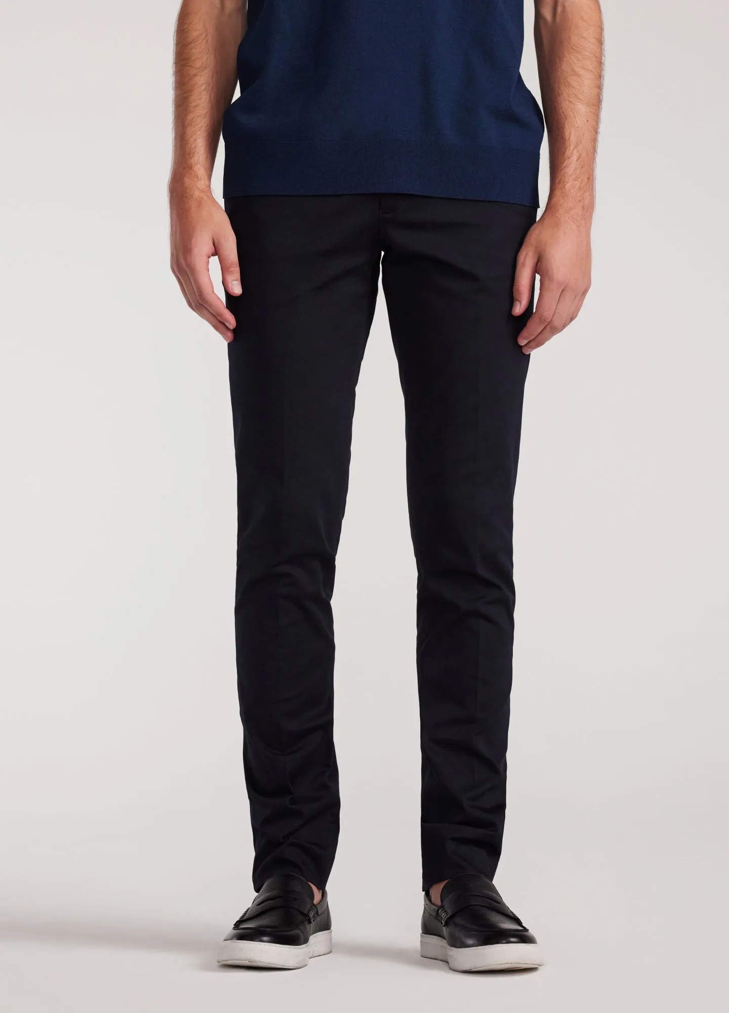 Slim Stretch Mercerised Cotton Pants Navy Dark