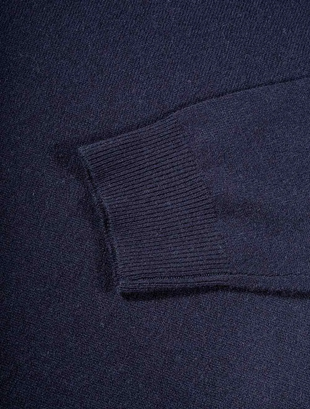 Super Fine Lambswool Half-Zip Sweater Marine