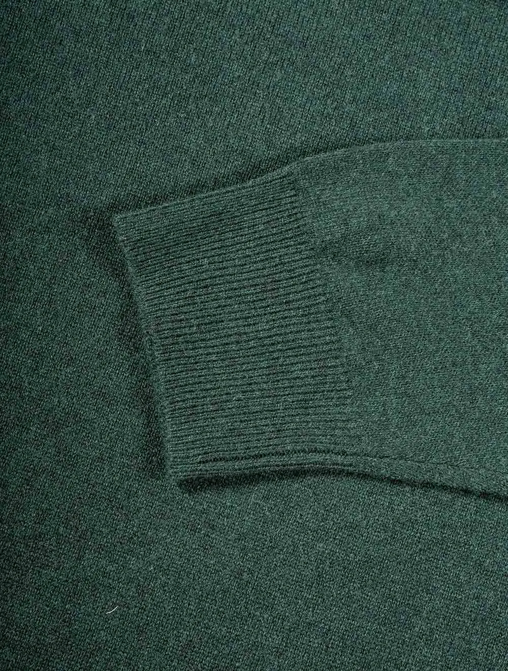 Super Fine Lambswool Half-Zip Sweater Tartan Green