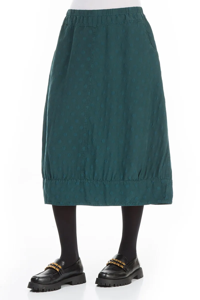 Taper Dotty Emerald Silk Skirt