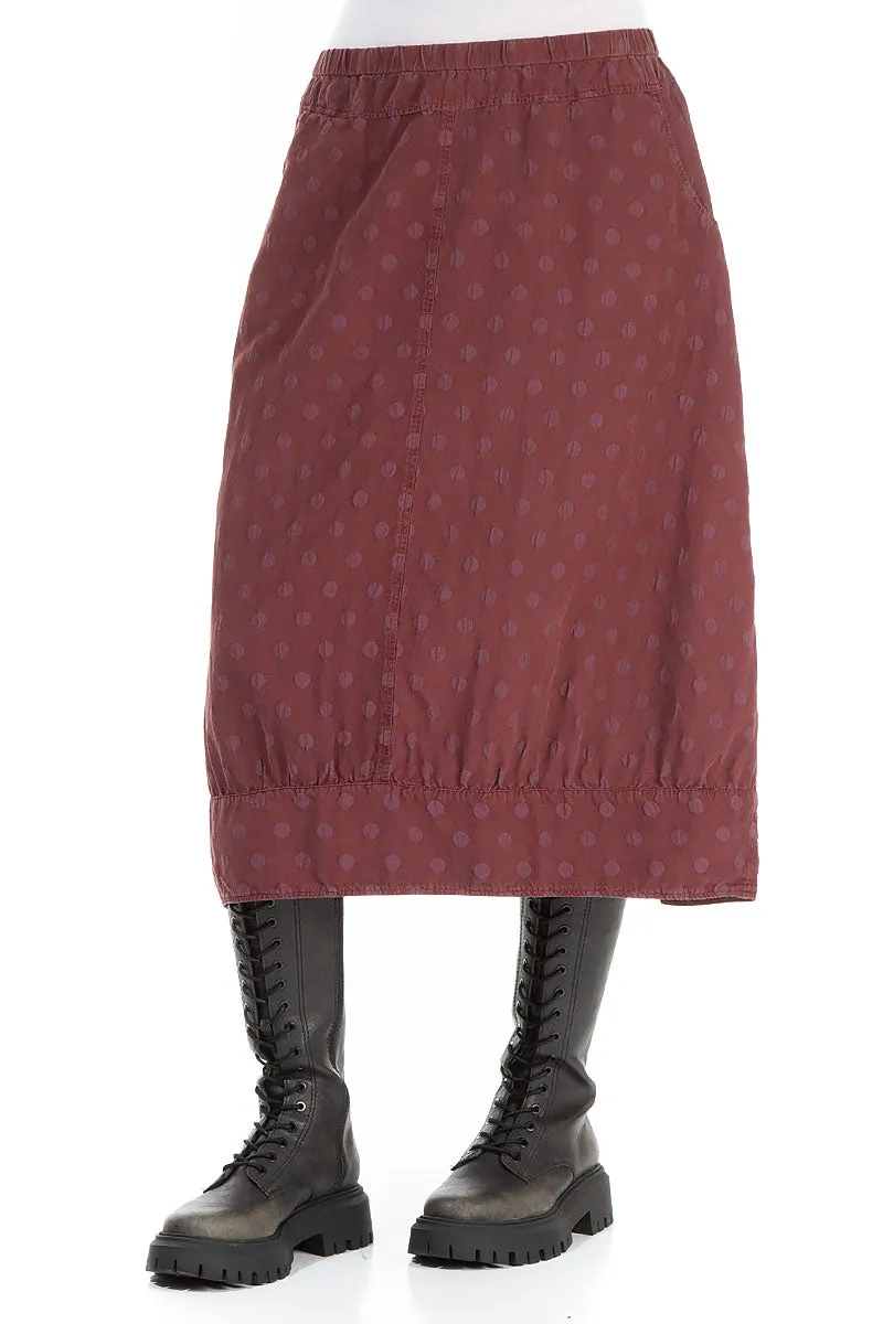 Taper Dotty Merlot Silk Skirt