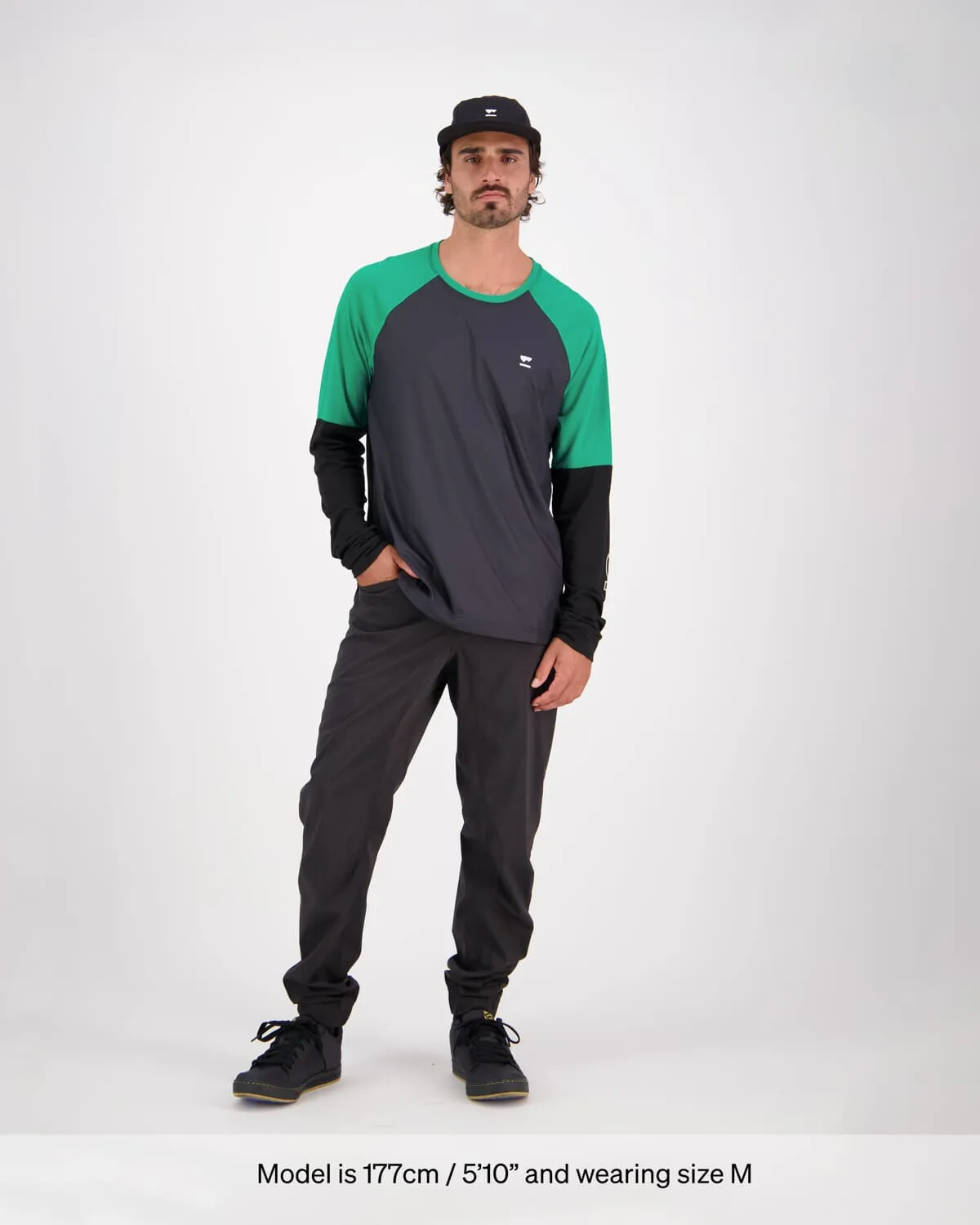 Tarn Merino Bike Wind Jersey - Pop Green / Black