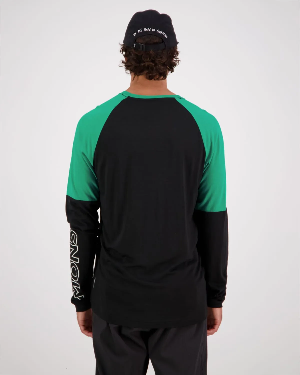 Tarn Merino Bike Wind Jersey - Pop Green / Black