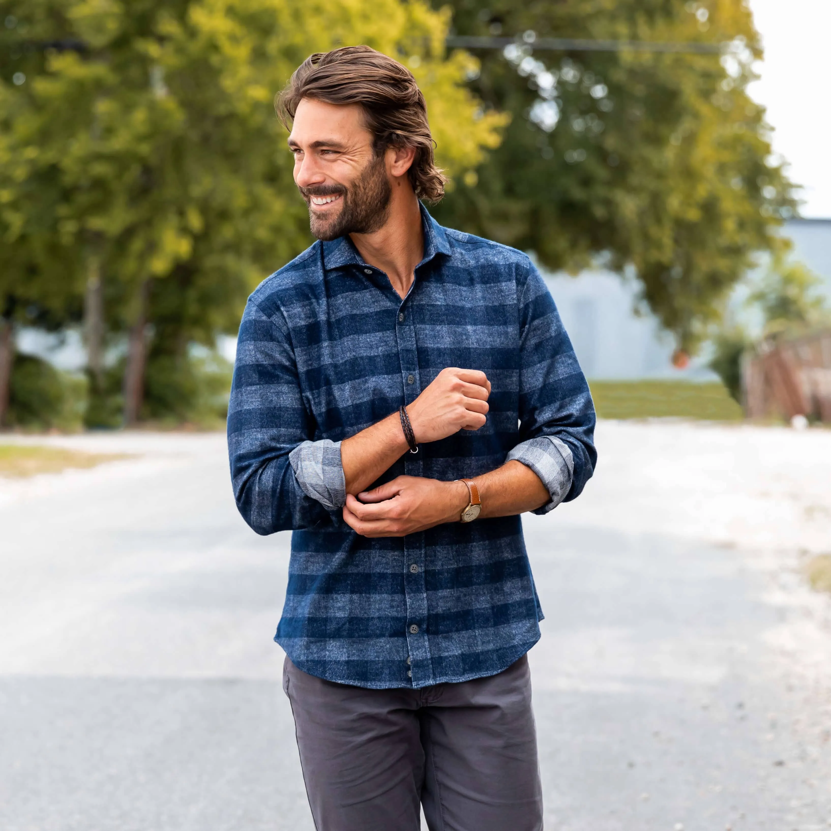 The Navy Randolph Flannel Casual Shirt